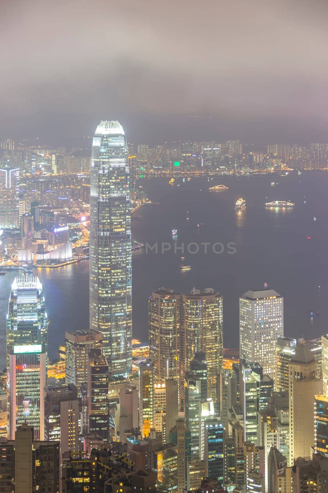 Hong Kong city, This  photo was shot from Victoria Peak in the evening after sunset.