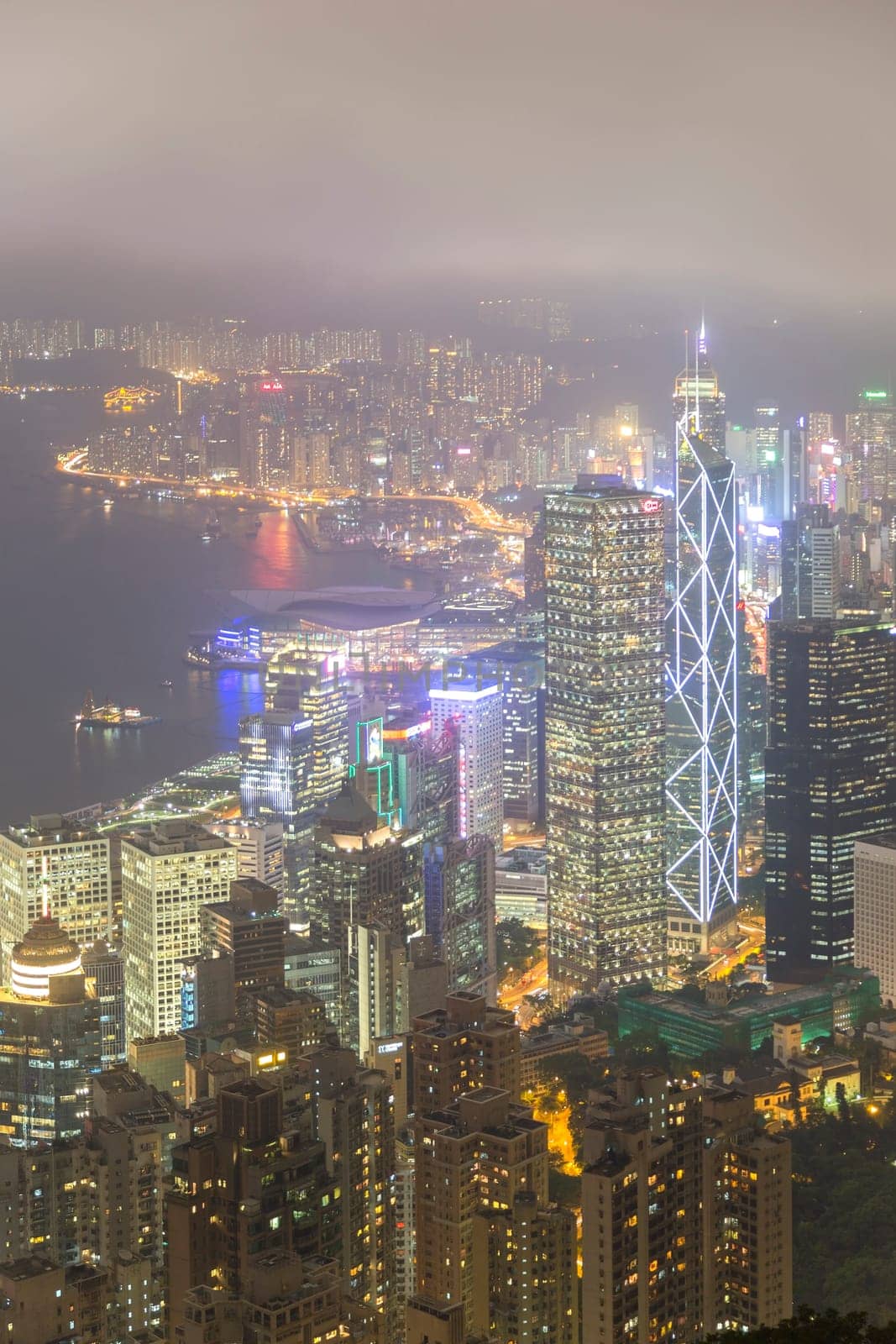 Hong Kong city, This  photo was shot from Victoria Peak in the evening after sunset.