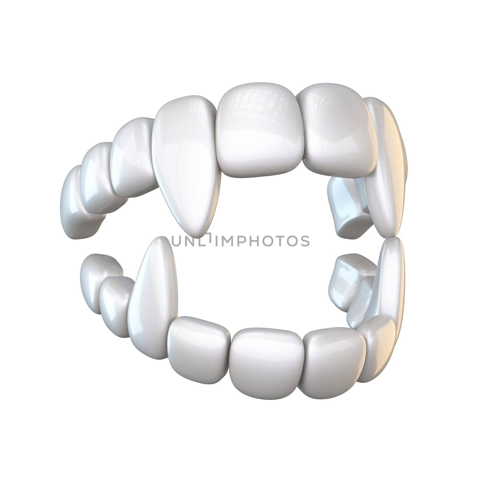 Vampire teeth 3D rendering illustration isolated on white background
