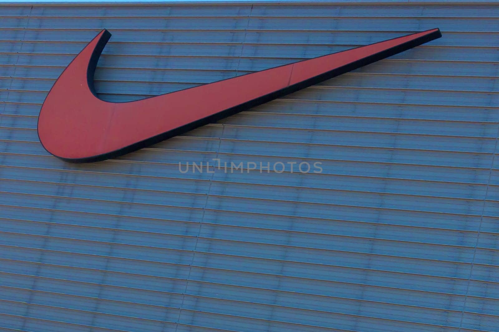 mallorca, balearic islands spain-november 05 2022:Mallorca Fashion Outlet, nike logo , in mega store in open-air fashion mall, just outside the capital Palma