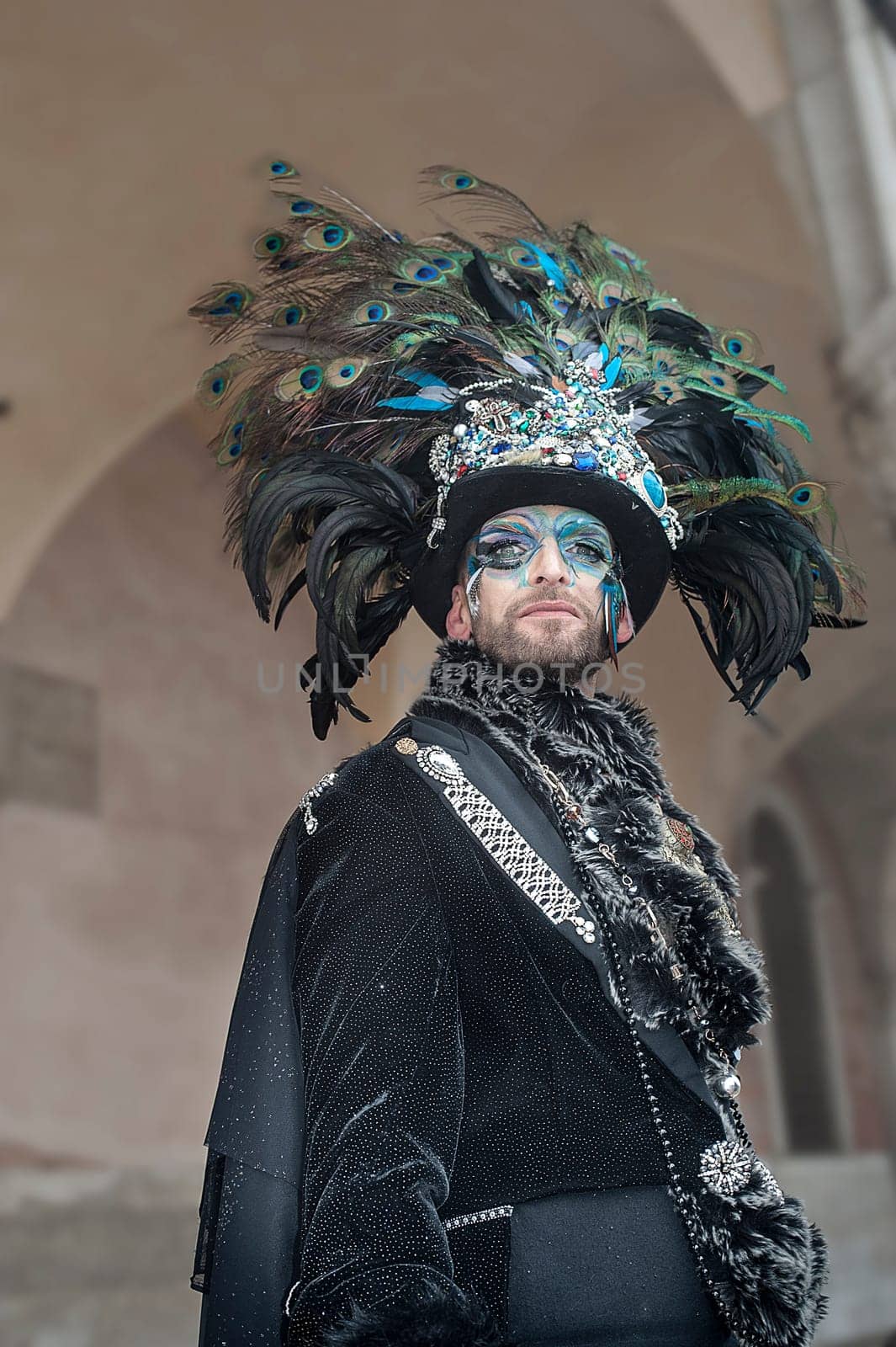 VENICE, ITALY - Febrary 22 2019: The masks of the Venice carnival 2019