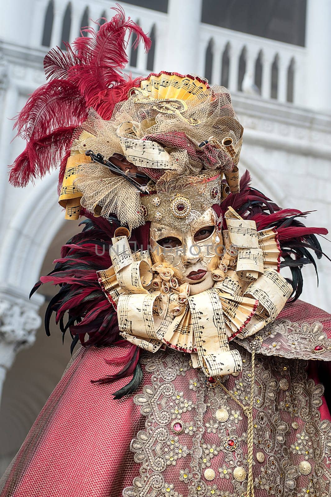 VENICE, ITALY - Febrary 22 2019: The masks of the Venice carnival 2019