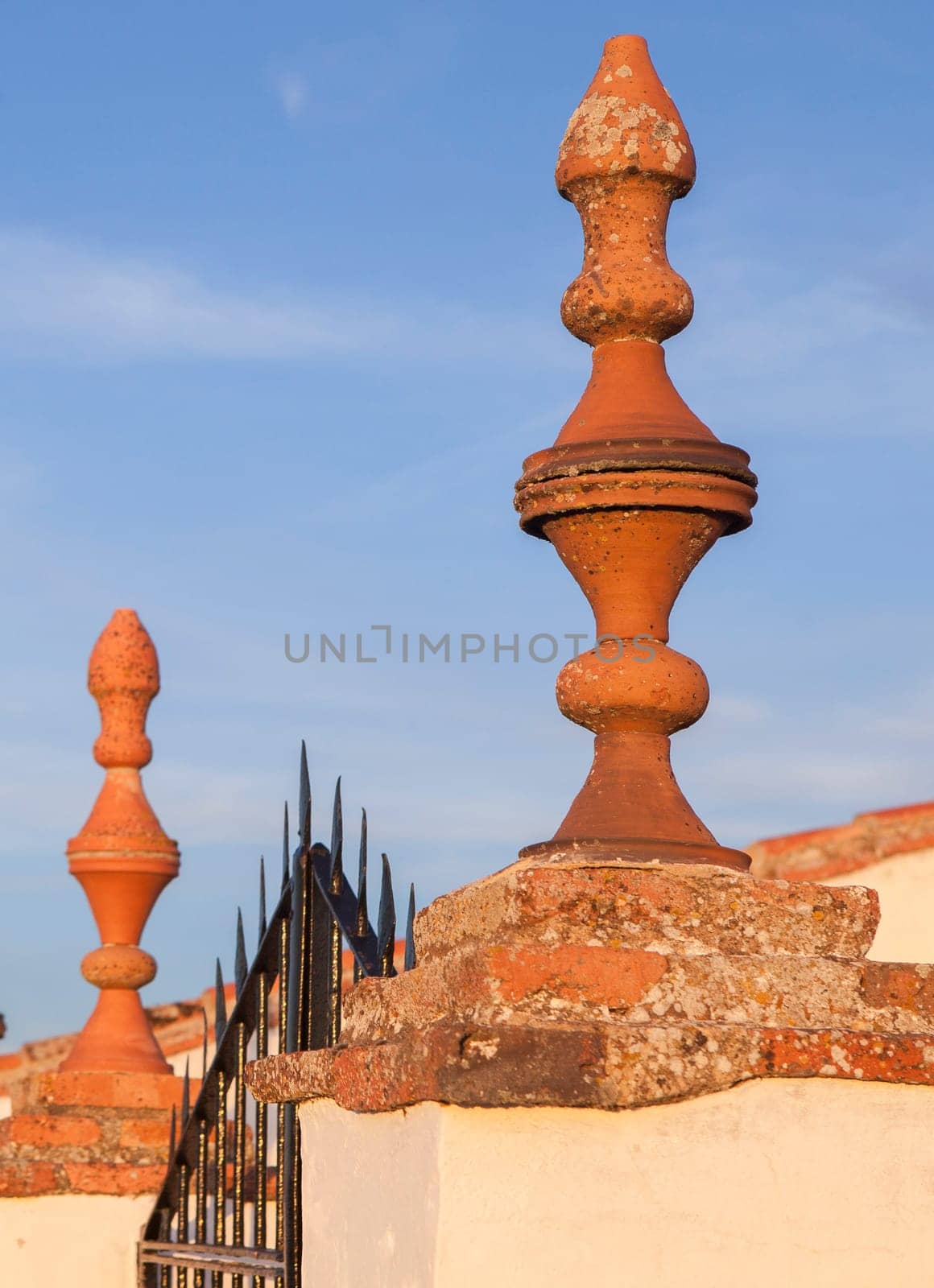 Shrine of our lady de las Nieves, Reina, Badajoz, Extremadura, Spain. Clay pinnacles
