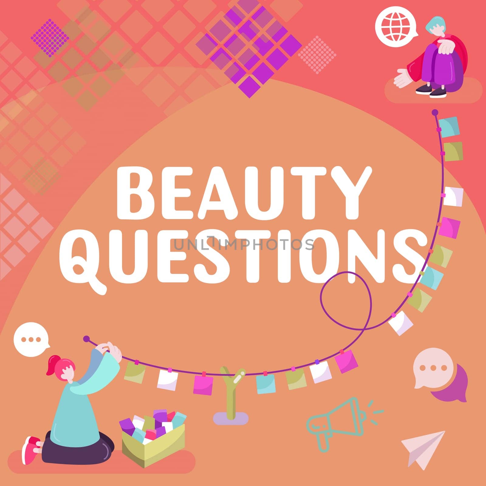 Handwriting text Beauty Questions, Business approach a sentence or phrase used to find out information