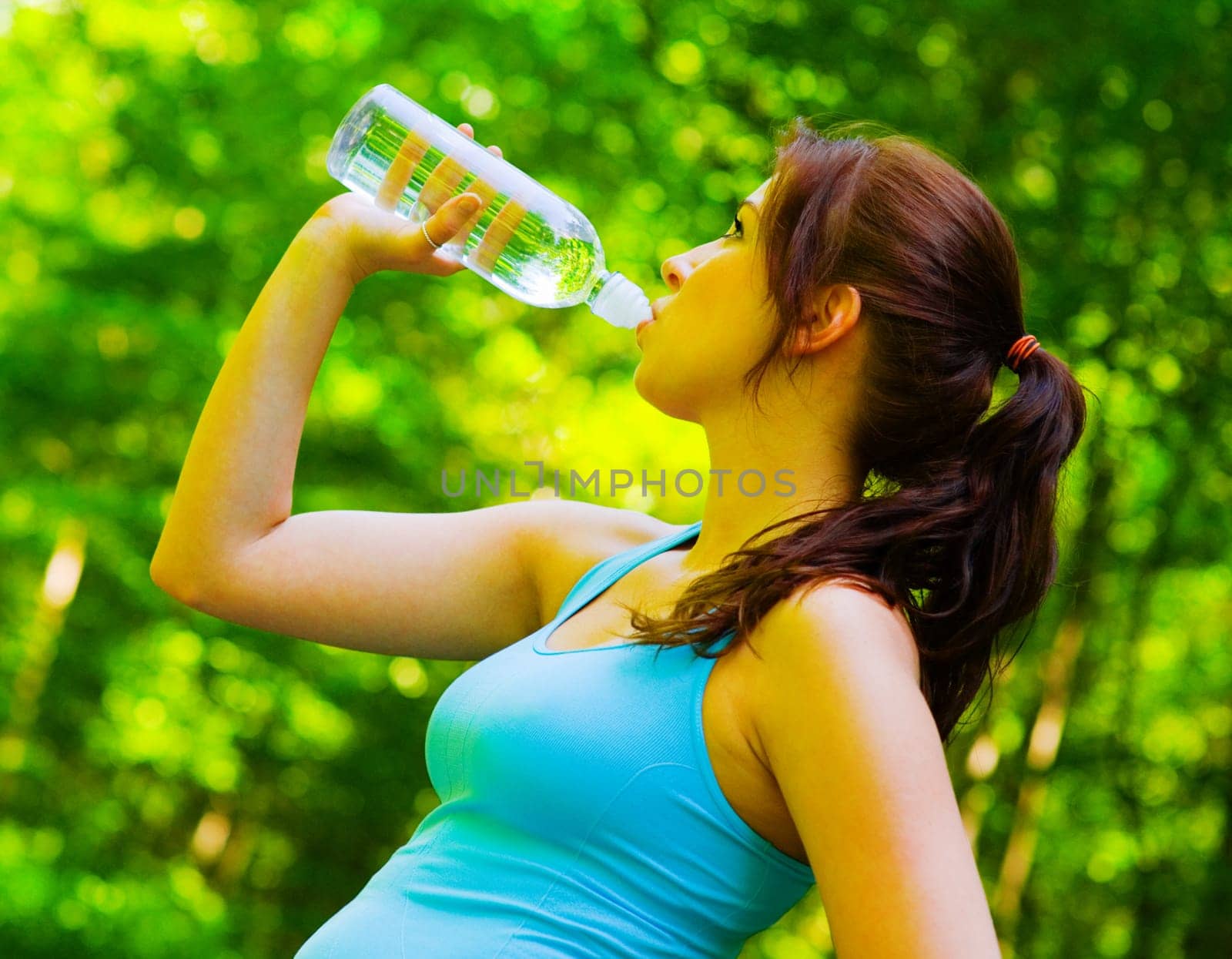 Young woman exercising, from a complete series of photos.