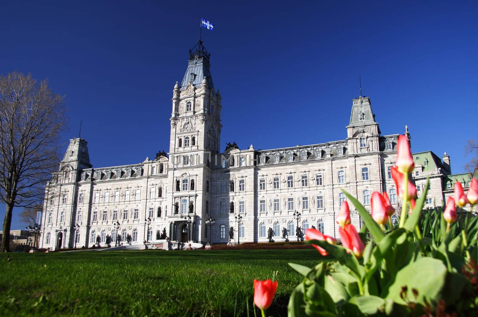 Quebec Parliament building (Hôtel du Parlement) in winter Quebec city.