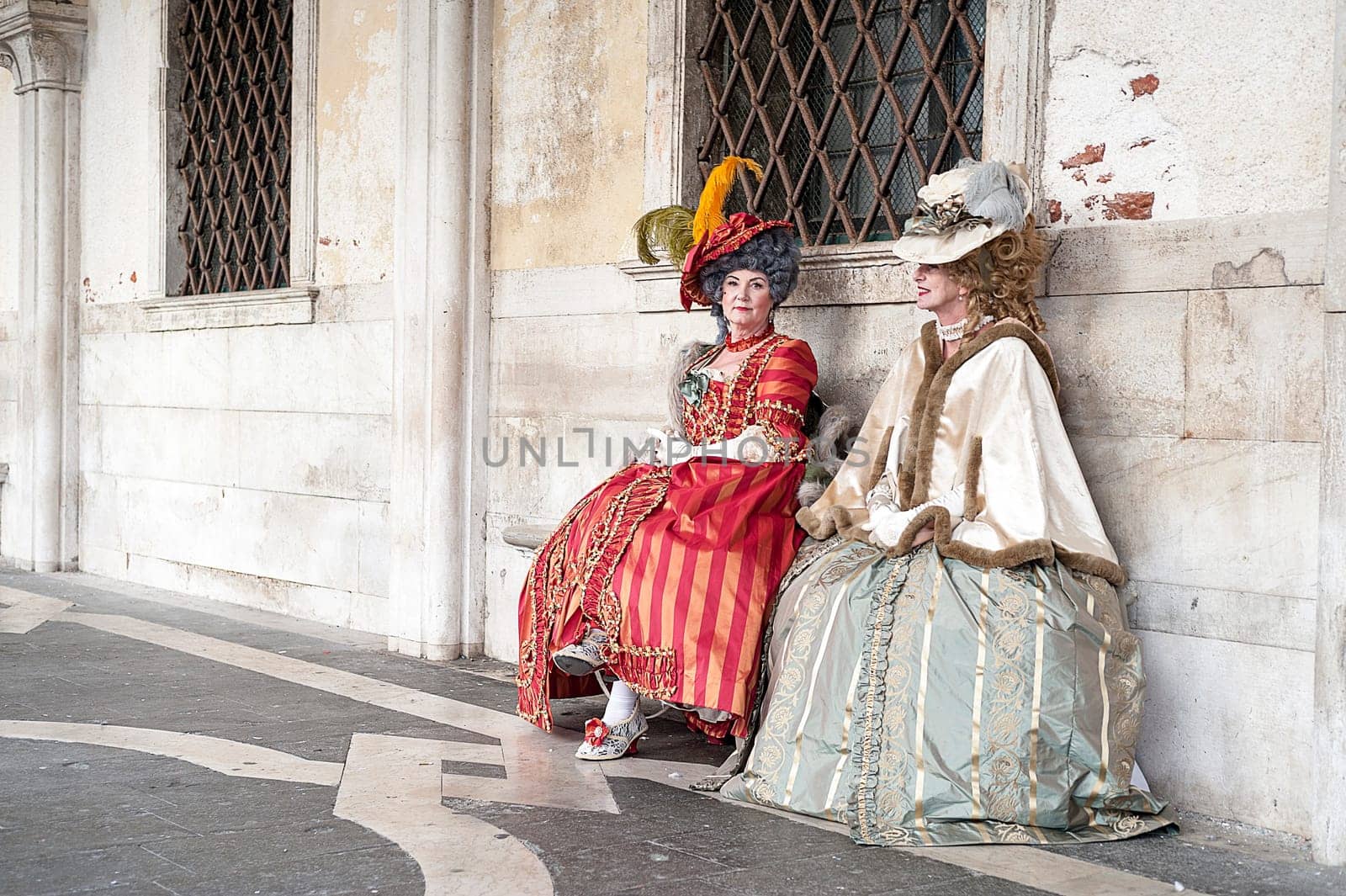 VENICE, ITALY - Febrary 21 2019: The masks of the Venice carnival 2019.