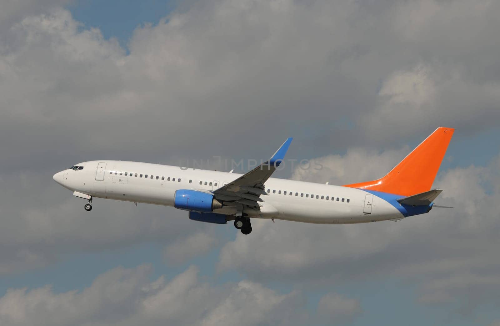 Modern passenger jet taking off