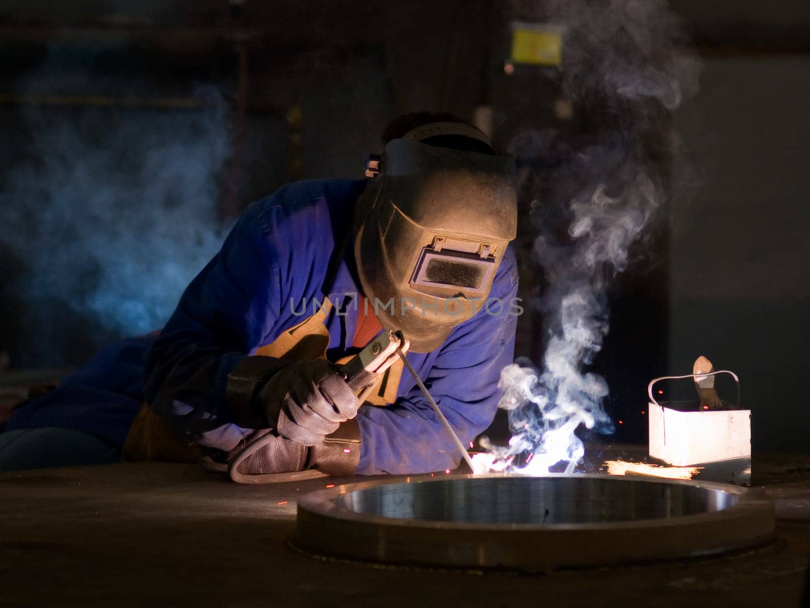 Welder at work