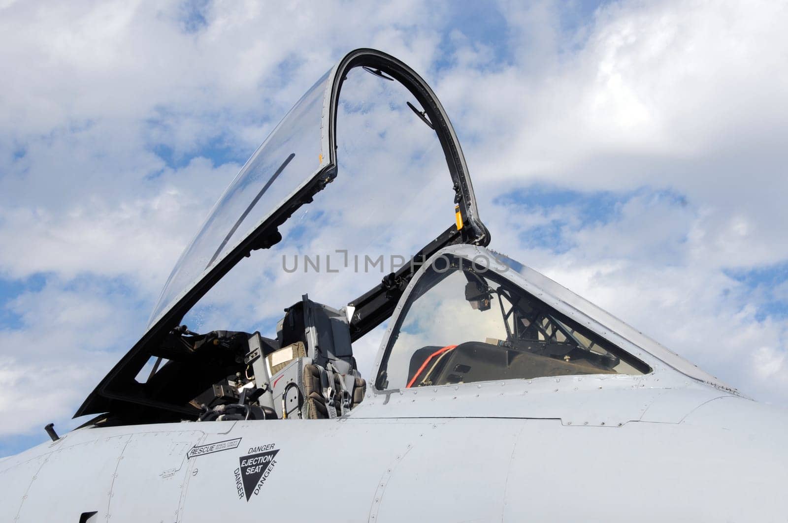 Modern US Air Force jet open cockpit