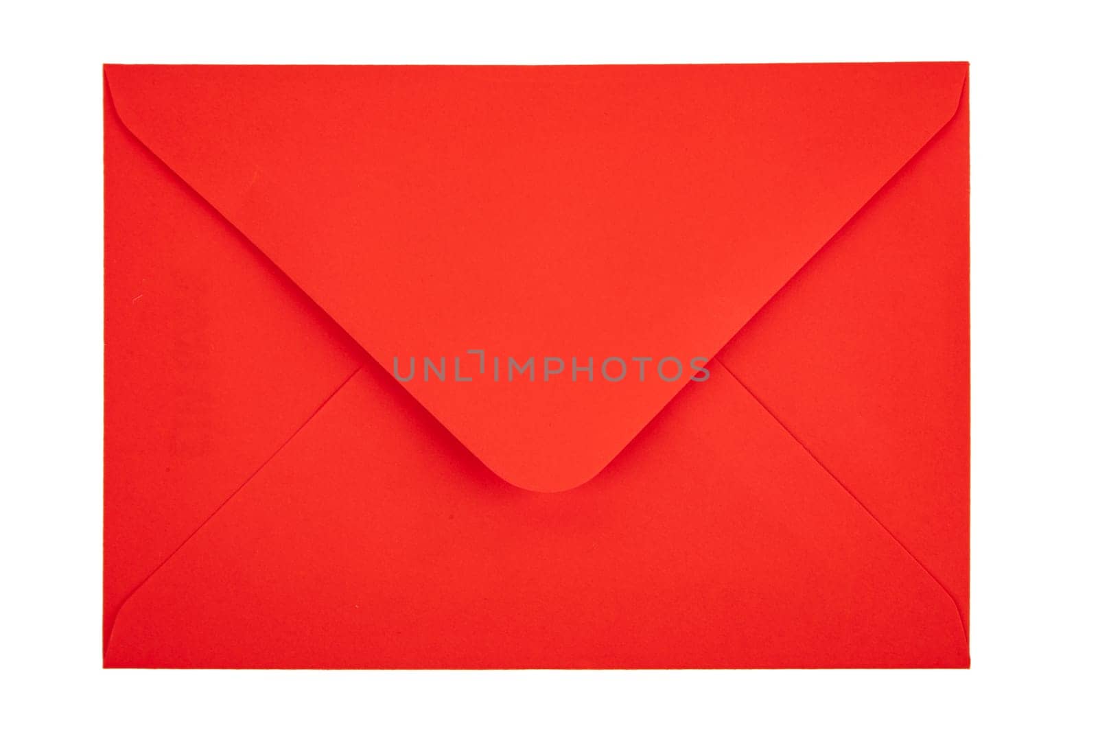 Backside from red envelope isolated over white background