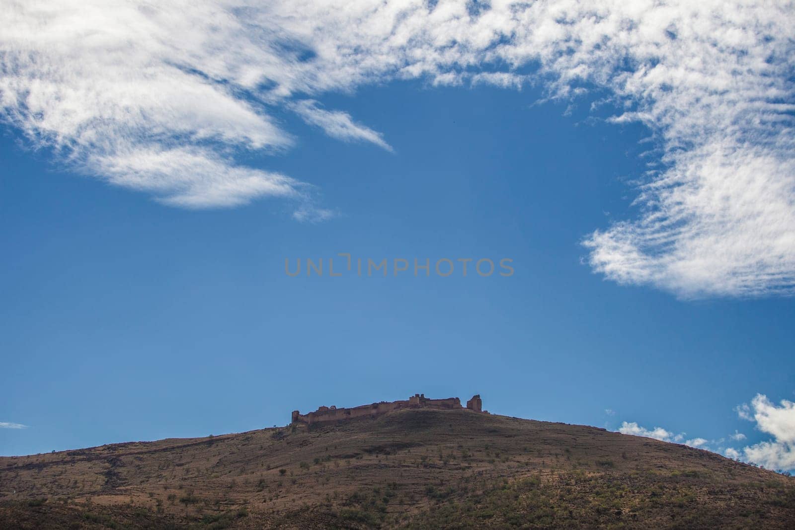 Reina Citadel, Badajoz, Extremadura, Spain. View of muslim fortification on the top of the hill