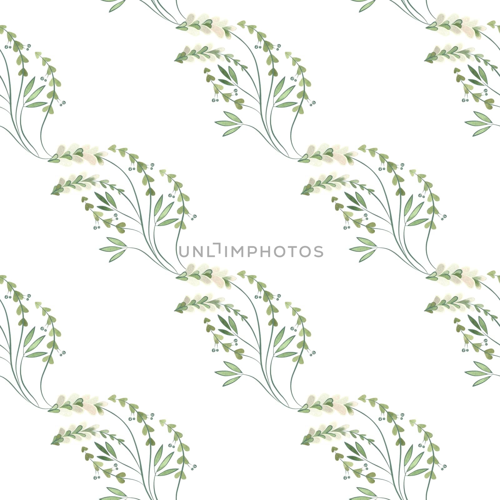 Textile seamless floral pattern with wild grasses and flowers. Design for kitchen home textiles, tablecloths, curtains, bed linen, dress fabrics, wrapping paper