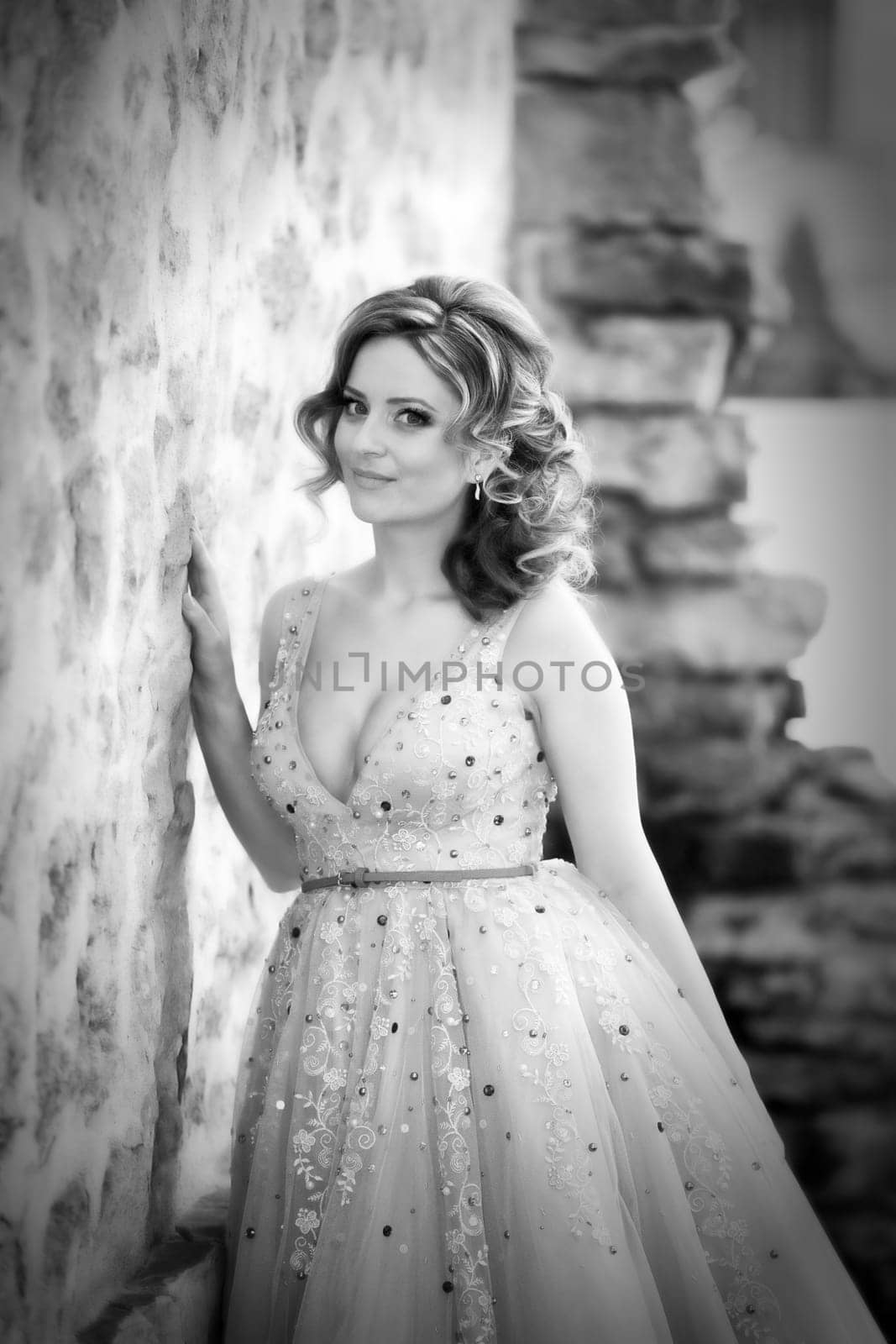 Portrait of young bride on her wedding day.