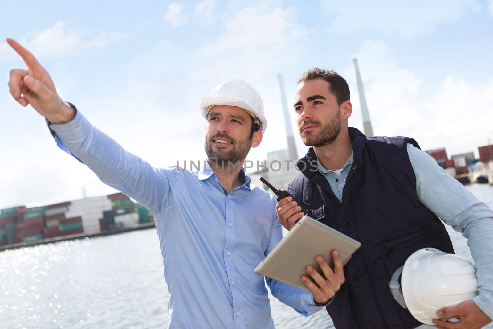View of a Worker showing to supervisor security system setting up