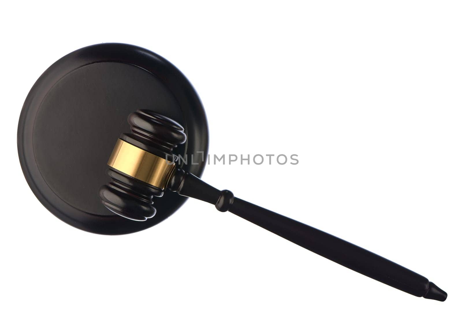 the judge's hammer on a white isolated background. High quality photo
