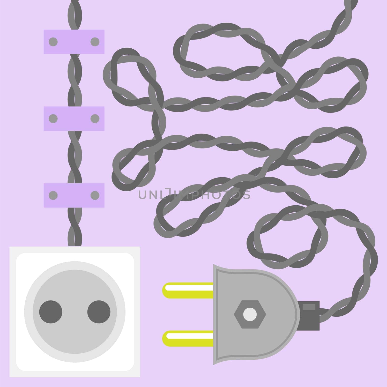Plug Icon Isolated on Purple Background. Electric Symbol.