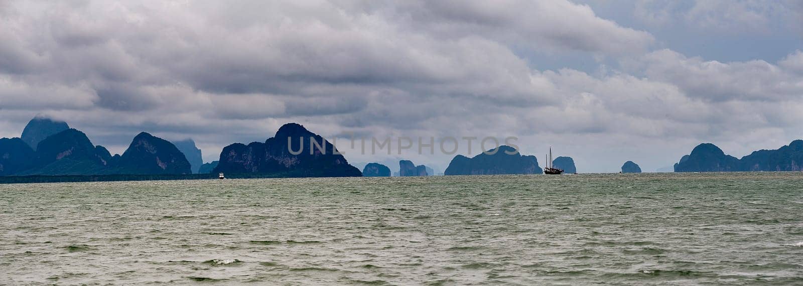 Panoramic view of Pang Nga Bay, Thailand, Asia