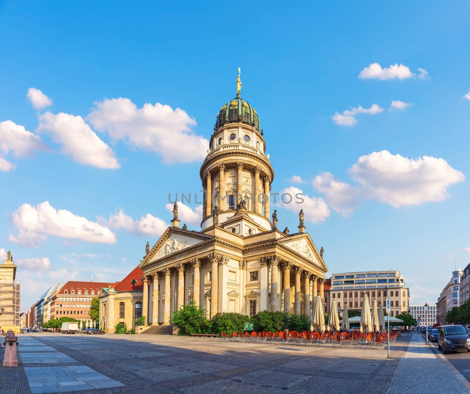The New Church or the German Church on the Gendarmenmarkt, Berlin, Germany.
