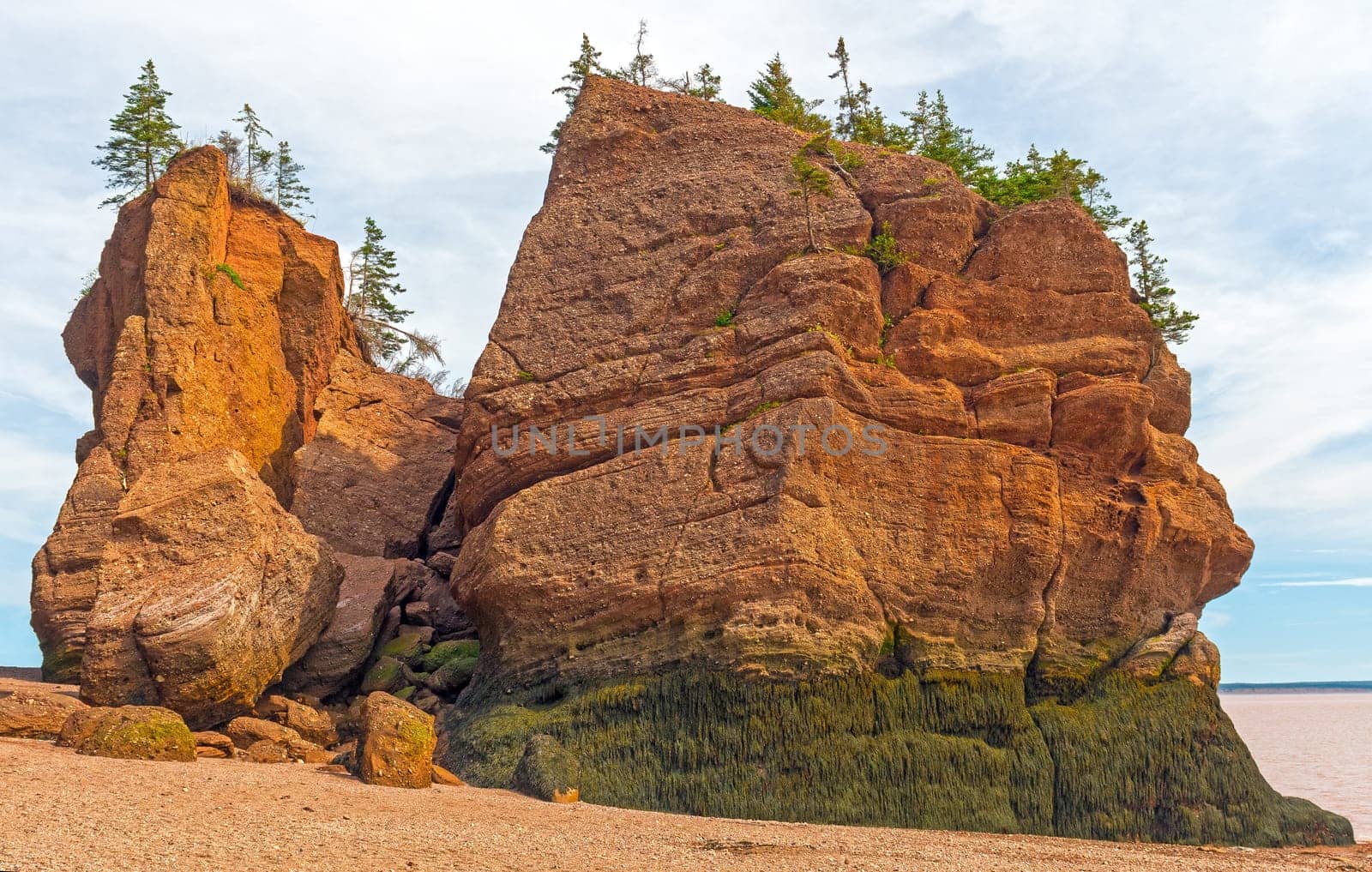 Exposed Rock at Low Tide in the Bay of Fundy in New Brunswick.
