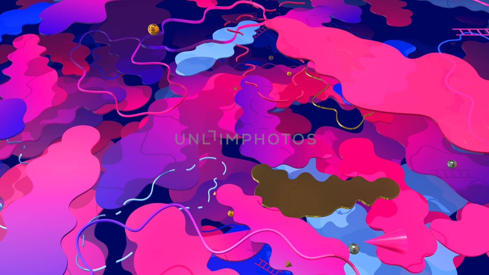3D illustration Background for advertising and wallpaper in flat art style and abstract scene. 3D rendering in decorative concept.