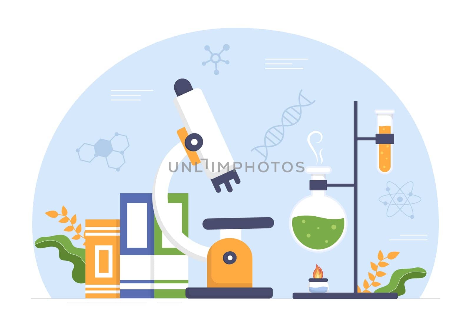 Laboratorium with Conducting Research Scientific, Experimentation and Measurement in a Lab in Flat Cartoon Hand Drawn Templates Illustration