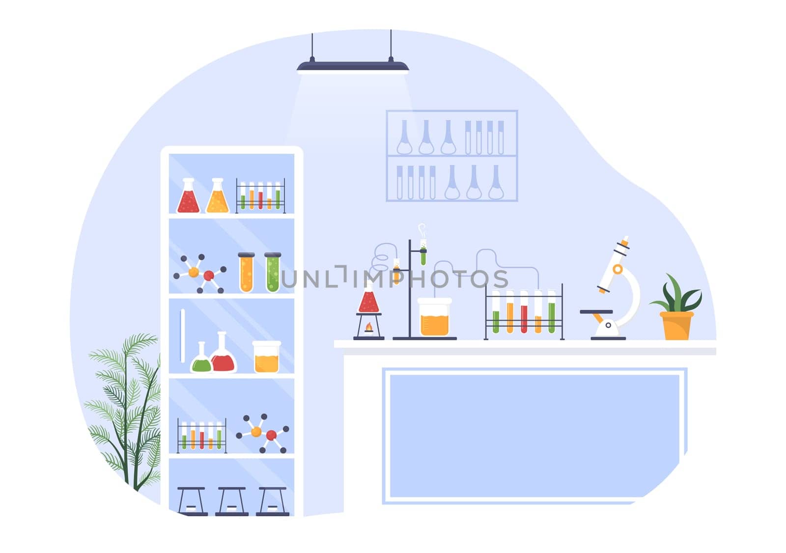 Laboratorium with Conducting Research Scientific, Experimentation and Measurement in a Lab in Flat Cartoon Hand Drawn Templates Illustration
