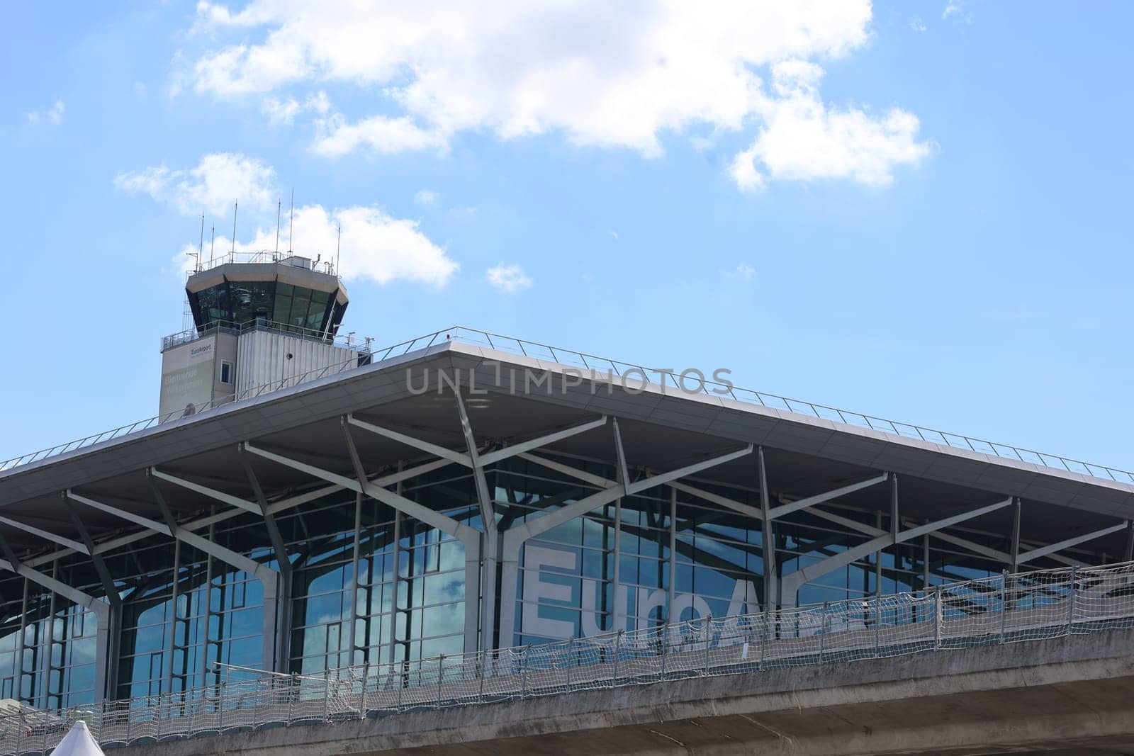 View of the tower and airport of Basel Freiburg Mulhouse