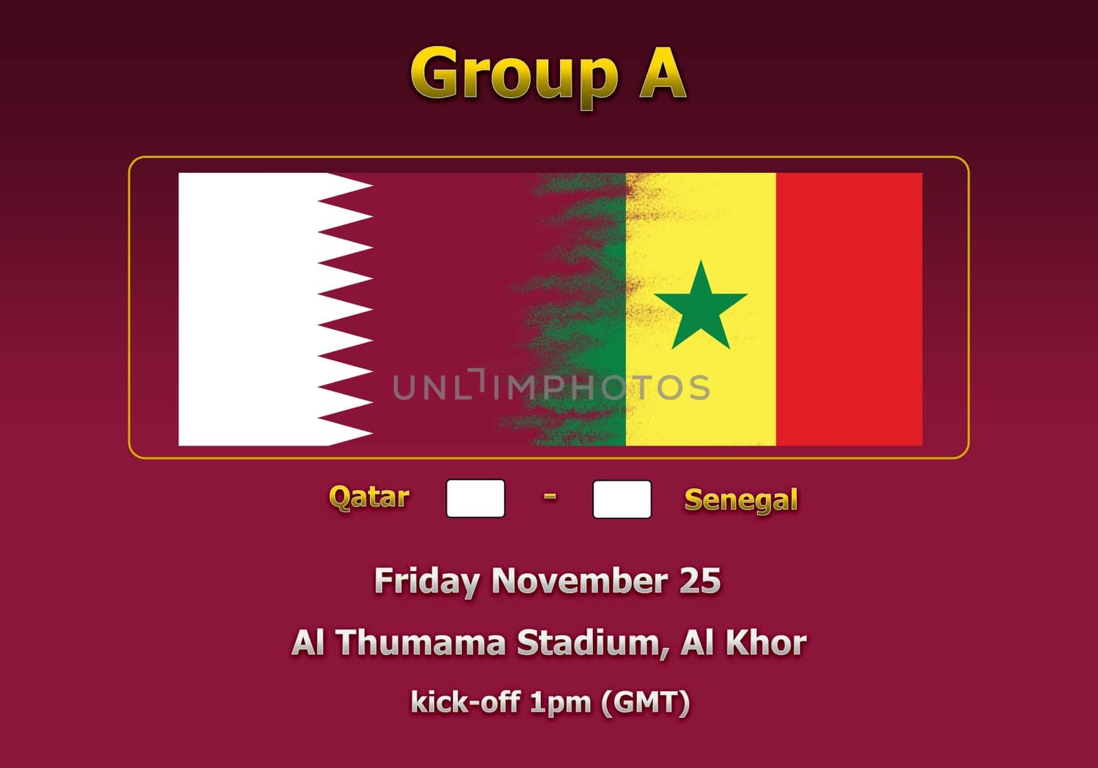 Concept 3d illustration group stage of World Cup Qatar 2022 championship.