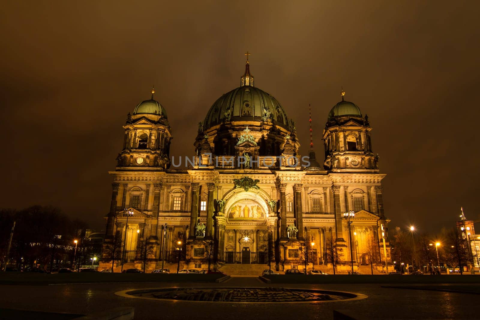Berliner Dome at night, Berlin, Germany.