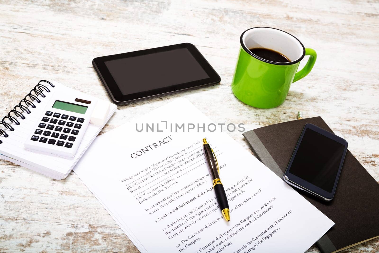 Reading a Contract before signing.