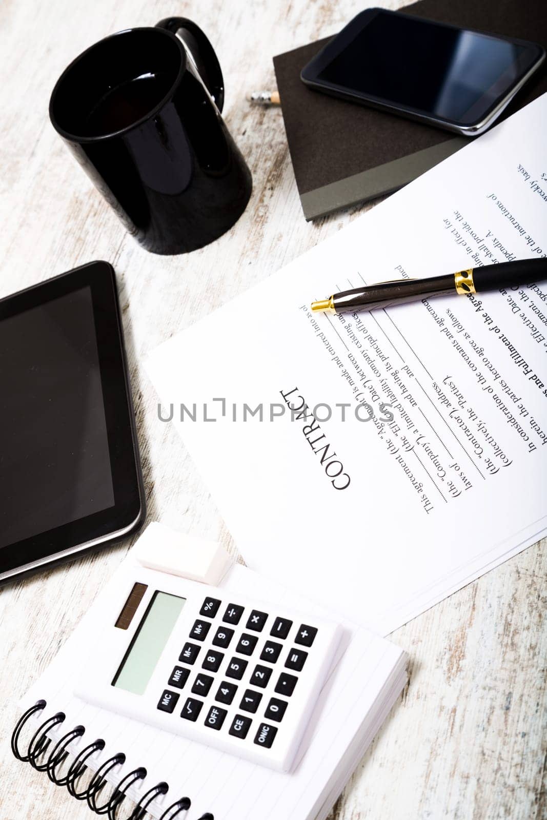 Reading a Contract before signing.