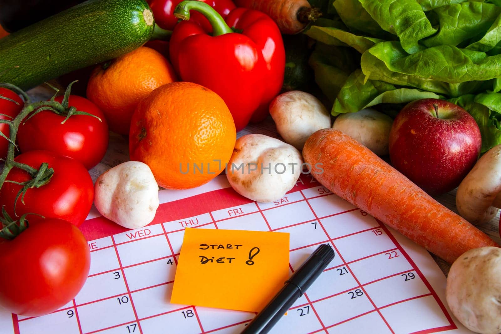 Start diet eating healthy food.