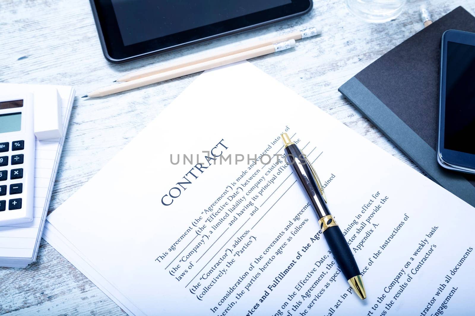 Reading a Contract before signing.
