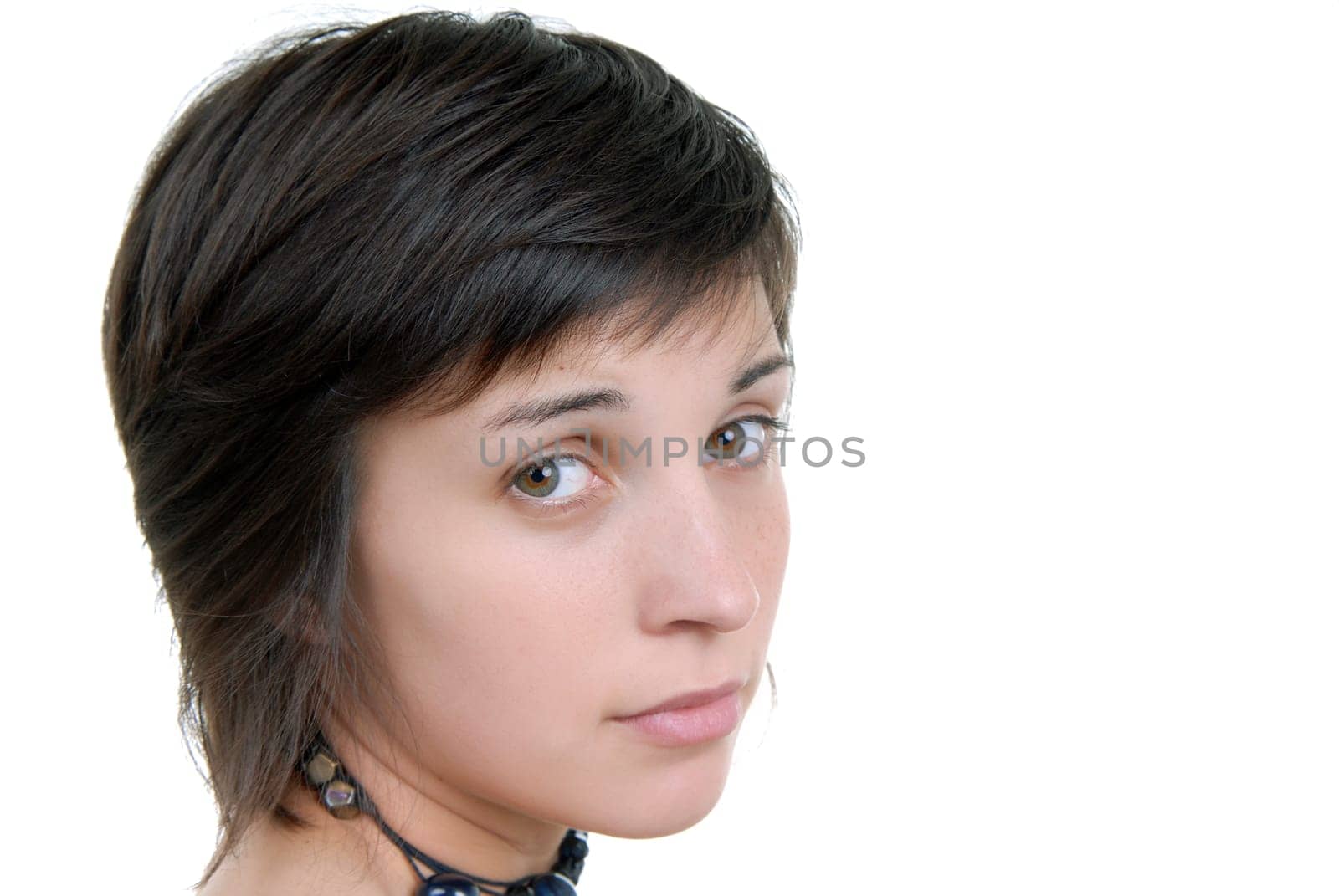 young casual beautiful woman, isolated in white