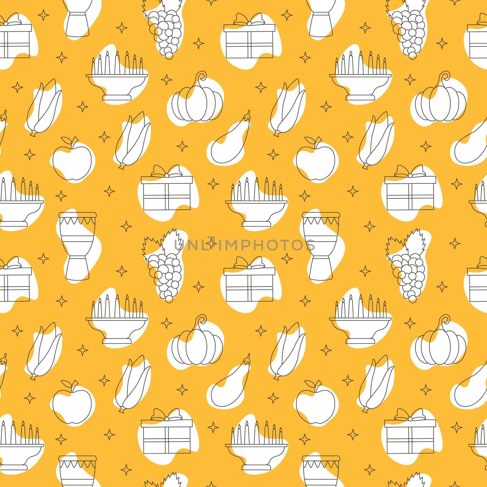 Happy Kwanzaa Holiday African Seamless Pattern Design with Festival Style Element on Template Hand Drawn Cartoon Flat Illustration