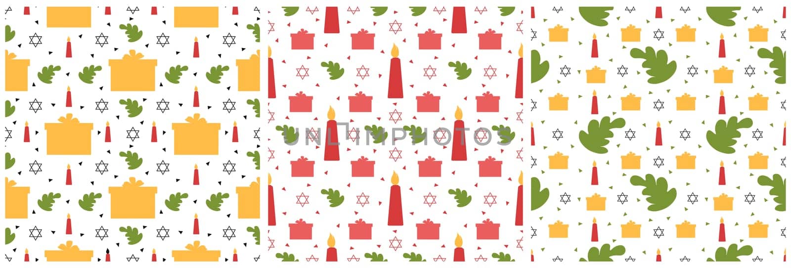 Set of Happy Kwanzaa Holiday African Seamless Pattern Design with Festival Style Element on Template Hand Drawn Cartoon Flat Illustration