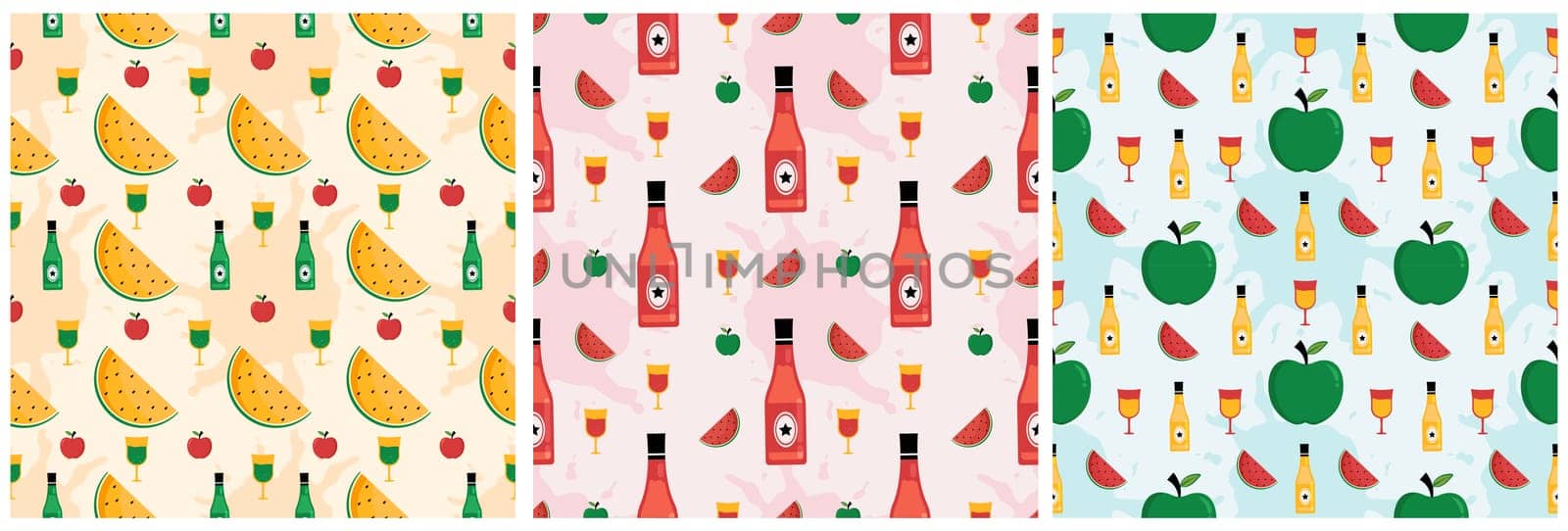 Set of Happy Kwanzaa Holiday African Seamless Pattern Design with Festival Style Element on Template Hand Drawn Cartoon Flat Illustration