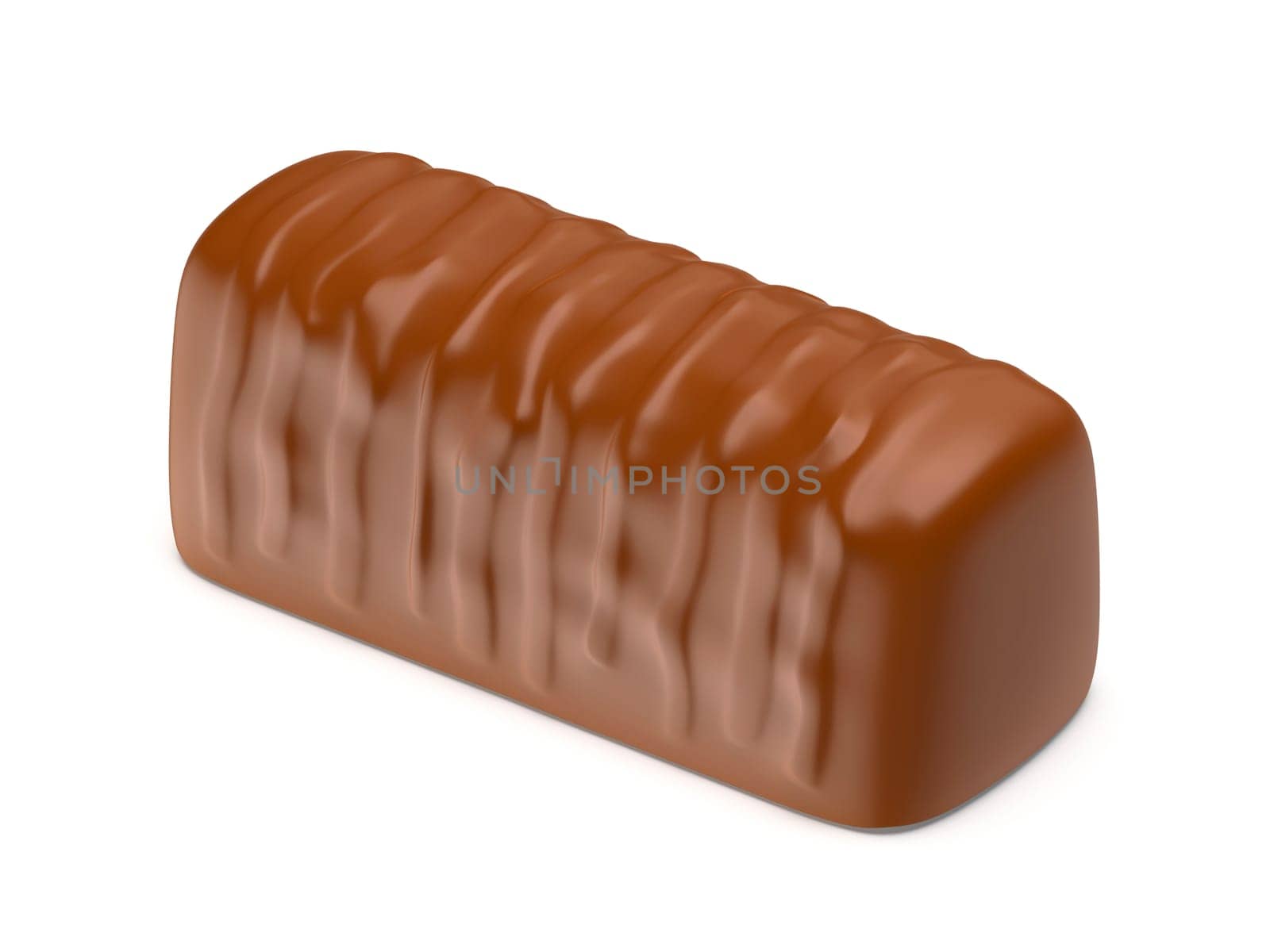 Chocolate praline on white background