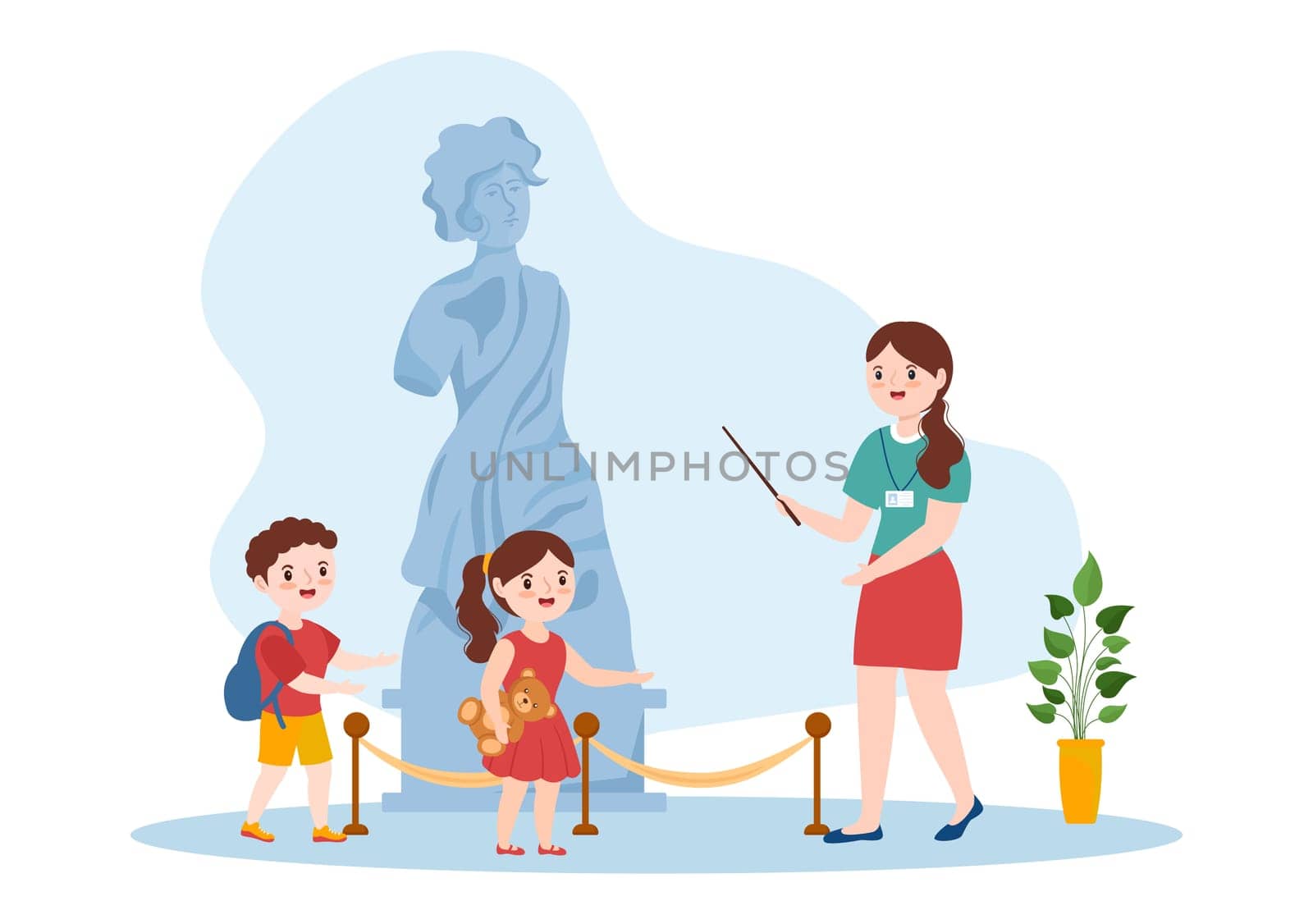 Travel Guide and Tour with Showing Interesting Places to Kids or Tourist for Planning Vacation in Flat Cartoon Hand Drawn Templates Illustration