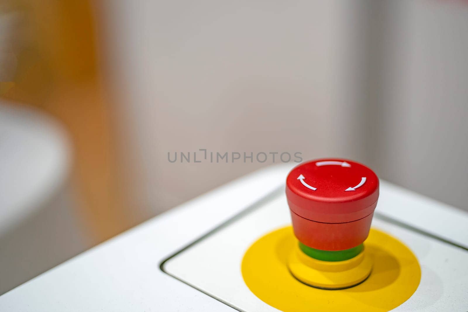 Emergency button stop red off safety control