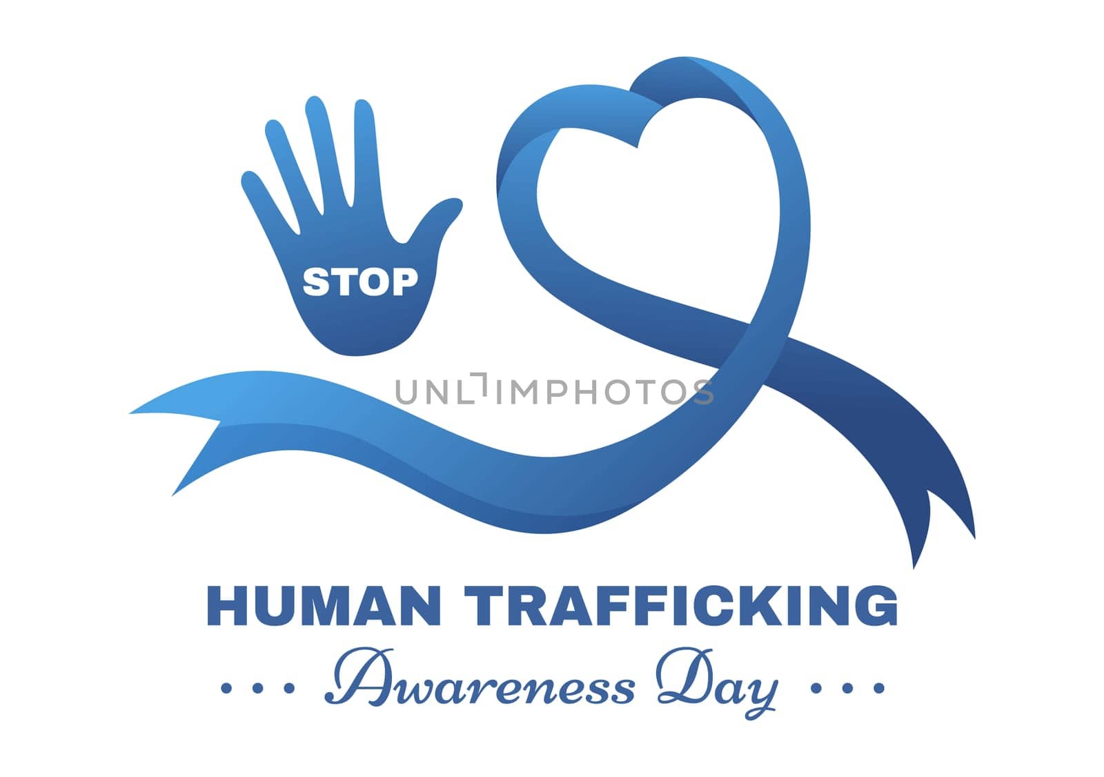 National Human Trafficking Awareness Day on January 11th to Handle with Life, Slavery and Violence in Society in Flat Cartoon Hand Drawn Illustration