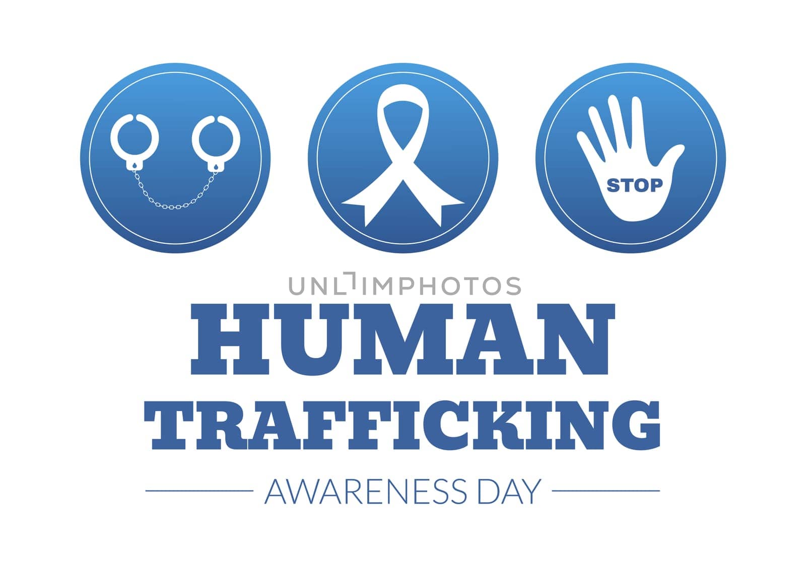 National Human Trafficking Awareness Day on January 11th to Handle with Life, Slavery and Violence in Society in Flat Cartoon Hand Drawn Illustration