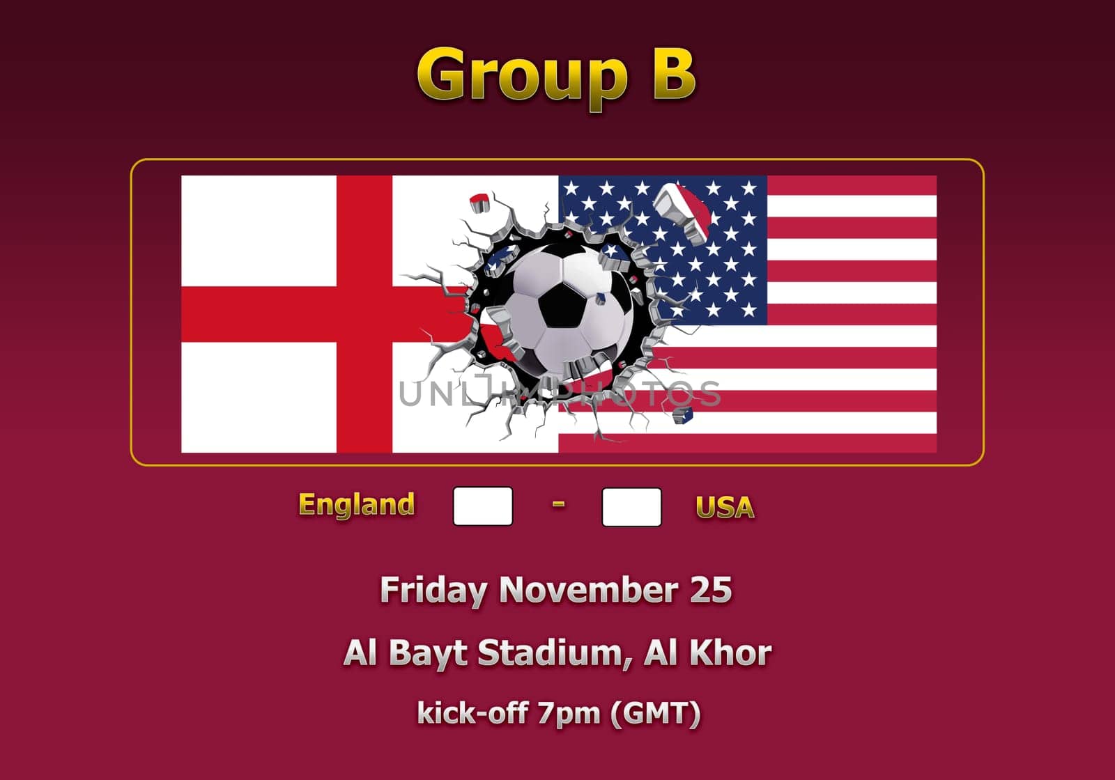 Concept 3d illustration group stage of World Cup Qatar 2022 championship.