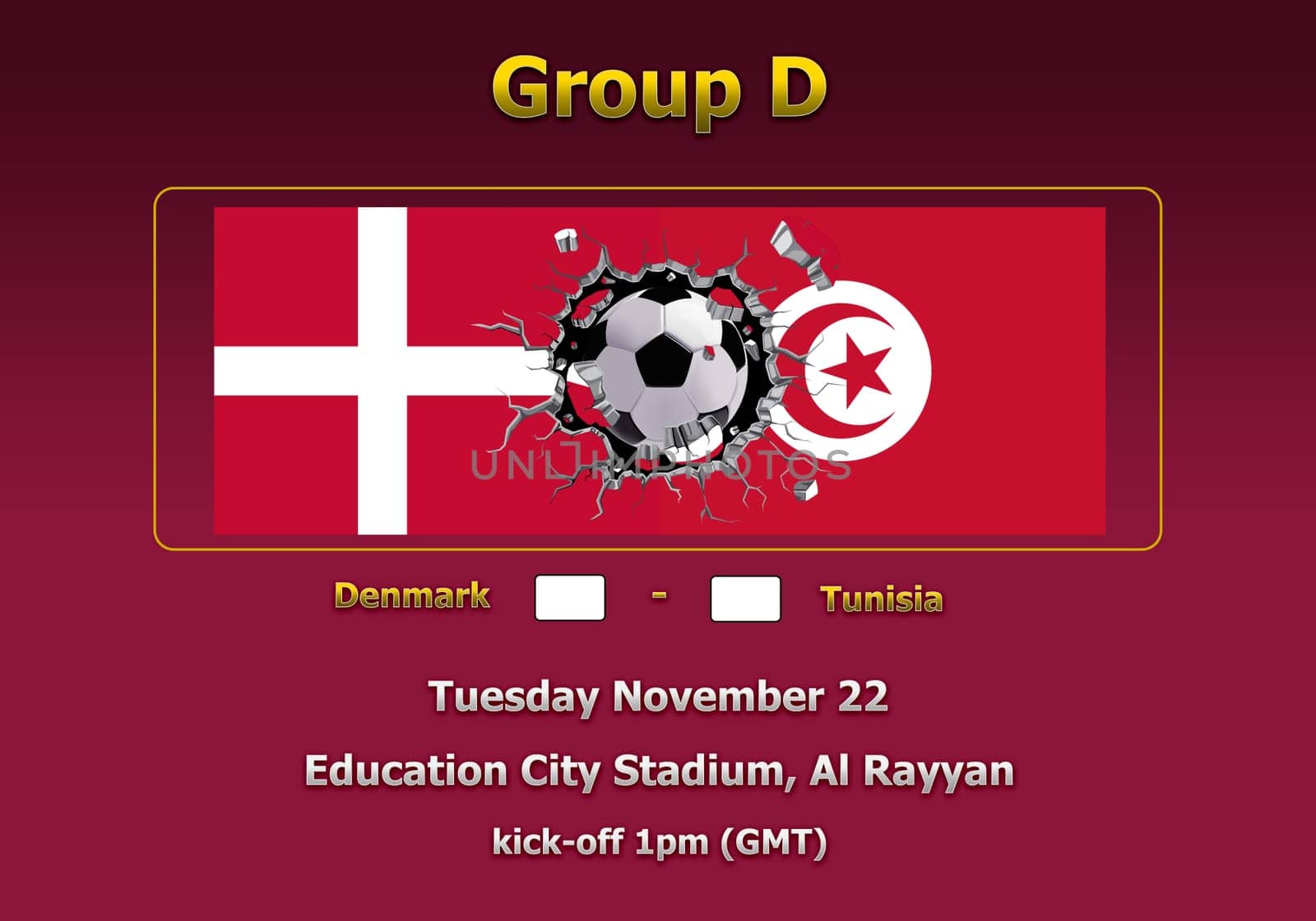 Concept 3d illustration group stage of World Cup Qatar 2022 championship.
