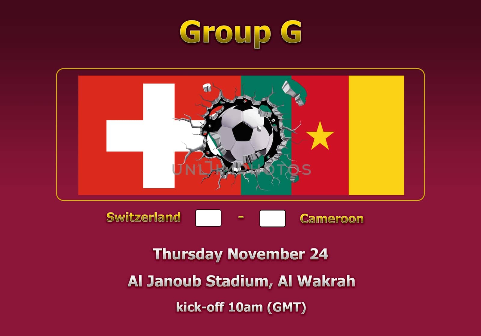 Concept 3d illustration group stage of World Cup Qatar 2022 championship.