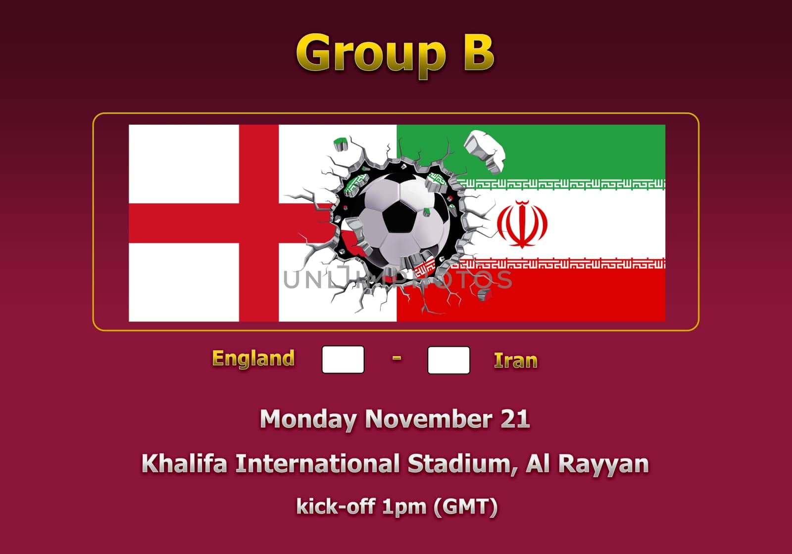 Concept 3d illustration group stage of World Cup Qatar 2022 championship.
