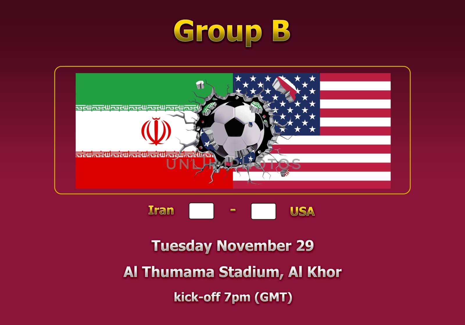 Concept 3d illustration group stage of World Cup Qatar 2022 championship.
