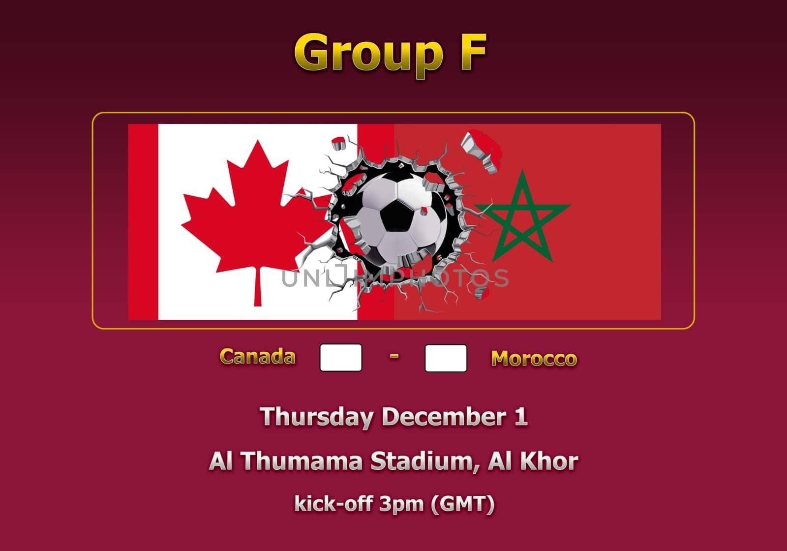 Concept 3d illustration group stage of World Cup Qatar 2022 championship.