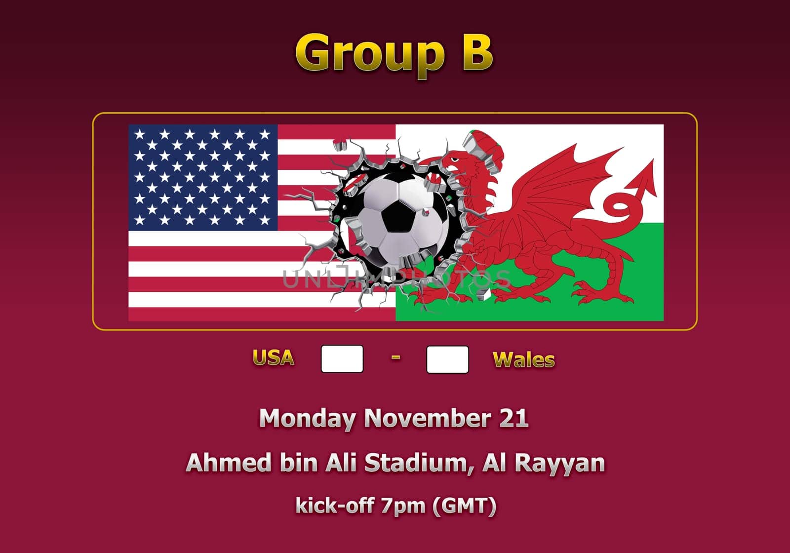 Concept 3d illustration group stage of World Cup Qatar 2022 championship.